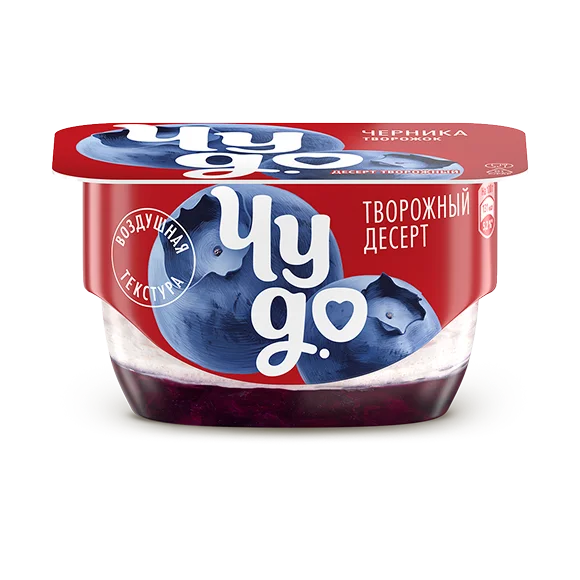 Творожный десерт черника